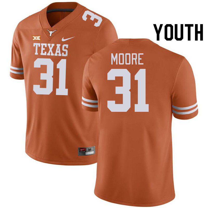 Youth #31 Trey Moore Texas Longhorns College Football Jerseys Stitched-Orange